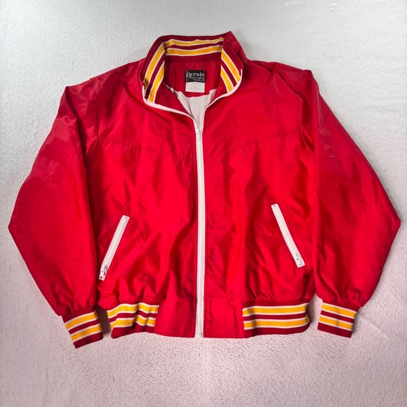 Butwin Other - Vintage Butwin USA Nylon Bomber Jacket Men's XL Red Full Zip Striped Made USA